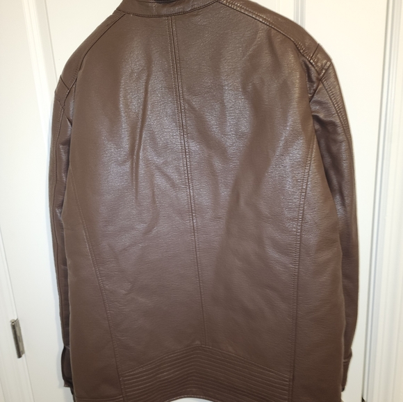 Brown leather jacket Guess - Picture 3 of 3